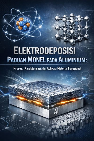 Cover buku: Elektrodeposisi Paduan Monel pada Aluminium: Proses, Karakterisasi, dan Aplikasi Material Fungsional